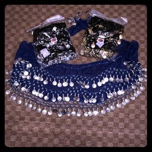 3 Belly Scarves. New in packages!